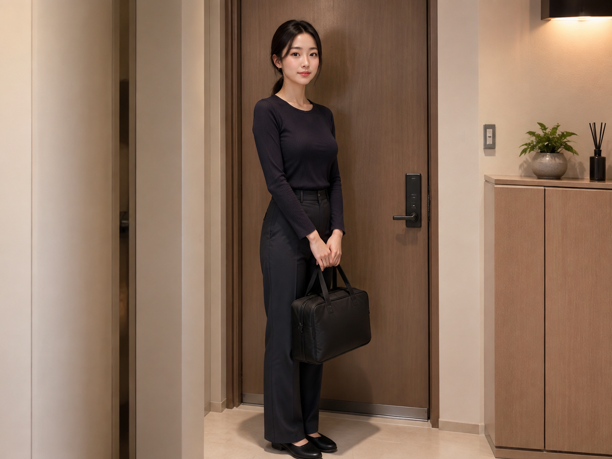 군포 방문 홈케어 일정을 준비하는 젊은 성인 한국 여성 관리사